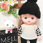 黒ぽんぽんニット帽の３点セット♡細身パンツ+トップス
