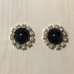 CRYSTAL BLACK GOLD FLOWER CABOCHON PARTS