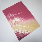（F03）新品！正絹・丹後ちりめん・振袖着物はぎれ・53センチ・濃いピンク・牡丹色・桜・桜吹雪・ラメ