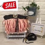 最終値下げ【Hana's shop❤】SALE 1,700円 <=== 3,000円　ズパゲティバッグ　マチ広めクラッチ  ピンク