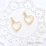 透かしハート♡とパールのイヤリング/ピアス