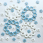 再販 お花シール❁︎80枚❁︎White ＆ Blue