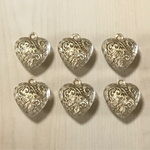 GOLD CLEAR HEART DESIGN CHARM BEADS PARTS