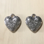 SILVER HEART DESIGN CHARM BEADS PARTS