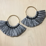 WHITEMIX BLACK TASSEL FRINGE GOLD RING PARTS