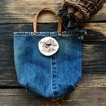 デニムのminimini bag(家.自転車 きのこ)