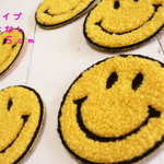 ♬５枚♬B 6.5cm ワッペン もこもこ タオル スマイル 
