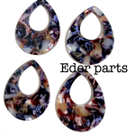 【4個】drop mosaic design charm