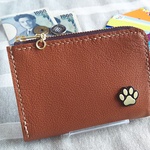 【SALE】肉球、牛革ミニウォレットＬ型ファスナー