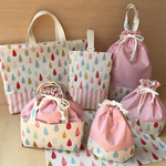 【yurimama...様ご注文品】入園グッズ（ラメしずく×ストライプ）ピンク