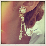 Gold Beads コットンパールピアス