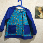 汽車がいっぱいなスモック ブルー 長袖  110