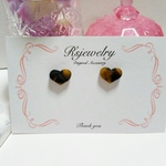 べっ甲ハートピアス