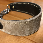 イタグレなどのサイトハウンドに♪しつけに最適な犬用ベロアレザーのハーフチョーク首輪