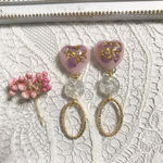ドライフラワーハートFlowerピアス＊イヤリング