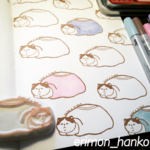 こたつ猫 枠はんこ☆消しゴムはんこ