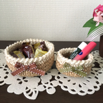 麻ひものカゴ 大小2点セット