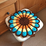 レトロでカラフルなお花円座　opyhb