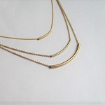 再販14Kgf：simple tube necklace