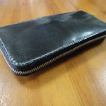 革　ハンドメイド　レザーウォレット　財布　アンティックブルーB４－１０