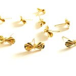 「#1336」 ゴールド リボン ピアス 金具 ✴︎2個セット リボン 