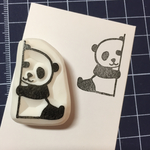 【消しゴムはんこ】ひょっこりパンダちゃん