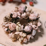 布花　あじさいとバラのブローチ