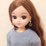 パール付お星様のピアス（リカちゃん用）
