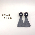 刺繍ビーズ×タッセルピアス