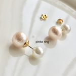 【パールキャッチ付き】さくらピンク 一粒ピアス