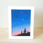 油絵原画『星を眺めて』　額縁付き