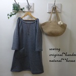 natural*(L)ニットグレーＡラインチュニック
