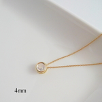 【k14gf】レインボームーンストーンの月光ベゼルネックレス【４ｍｍ】