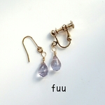 【604】14kgf❁︎チェコビーズ♡薄紫アメジストカラー しずくドロップ