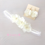 おそろい♡アーティシャルフラワー＊ベビーヘアバンド＆ピアス イヤリング＊結婚式