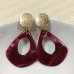 大人カッコイイ！大ぶりピアス♡(ダークレッド)