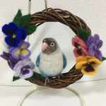 ※専用ページです※piyomaru1063様ご依頼、ボタンインコちゃんのリースです♪
