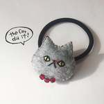 パフ猫ヘアゴム(gray)