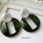 【SALE】シルバーとリングの大ぶりピアス/イヤリング