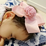 ＊バラ付き＊赤ちゃんヘアバンド(ピンク)