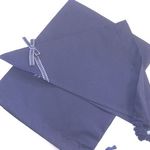 　三角巾＋巾着セット 　紺×ステッチリボン　お子様用〜大人用