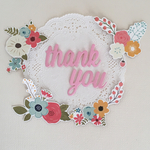 ＊送料無料＊ アルバムデコレーション素材  thank you & Flower  ＊ピンク＊ 