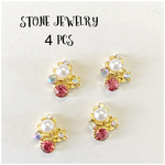 【new】stone jewelry   パールフラワー