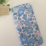 春色＊携帯ケース リバティベッツィ＊iPhoneSE、6/6s、7、8、X、各種plusケース【受注製作】