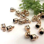 紐留めB 金具 8mm×6mm カシメ キャップ カツラ 30個 サクラ ゴールド 金属パーツ
