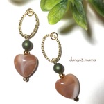 300円☆ハート(ピンク)☆大ぶりオーバルリングのピアス/イヤリング