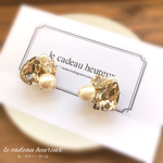 【 再販 】豪華なしずくのキラキラビジューピアス & イヤリング    （ スモーキーブラウン ）