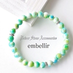 ＊6mm キャンディジェイド＊グリーン＆ブルー/天然石/パワーストーンブレスレット