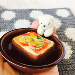 ʕ•ᴥ•ʔ食いしん坊しろくまピンクッション〈ピザトースト〉