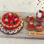Palmミニチュア＊苺シャルロットケーキ＊小さい苺のスイーツセット